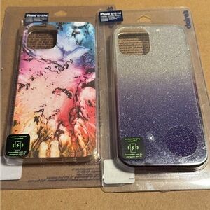 Rainbow Marble / Purple Glitter Ombre iPhone 12 Pro